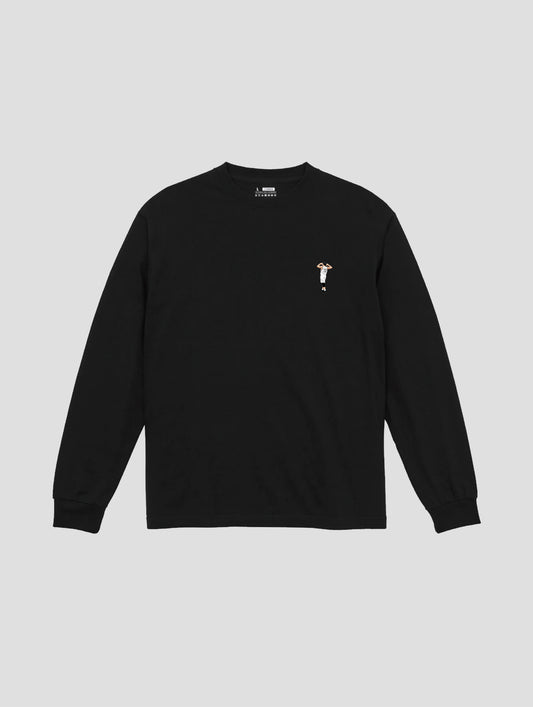 Embroidery GIVE ME MORE  LS T-SHIRT BLACK