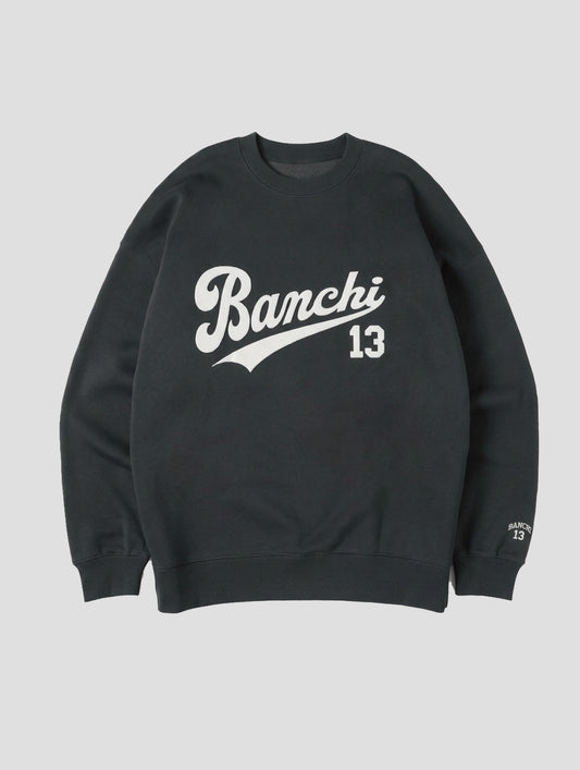 13 BANCHI Wide Crew Sweat Charcoal
