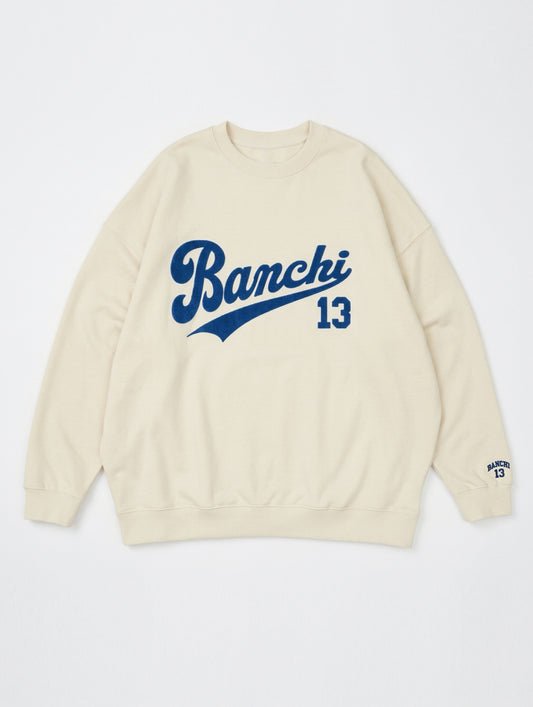 13 BANCHI Wide Crew Sweat Natural White
